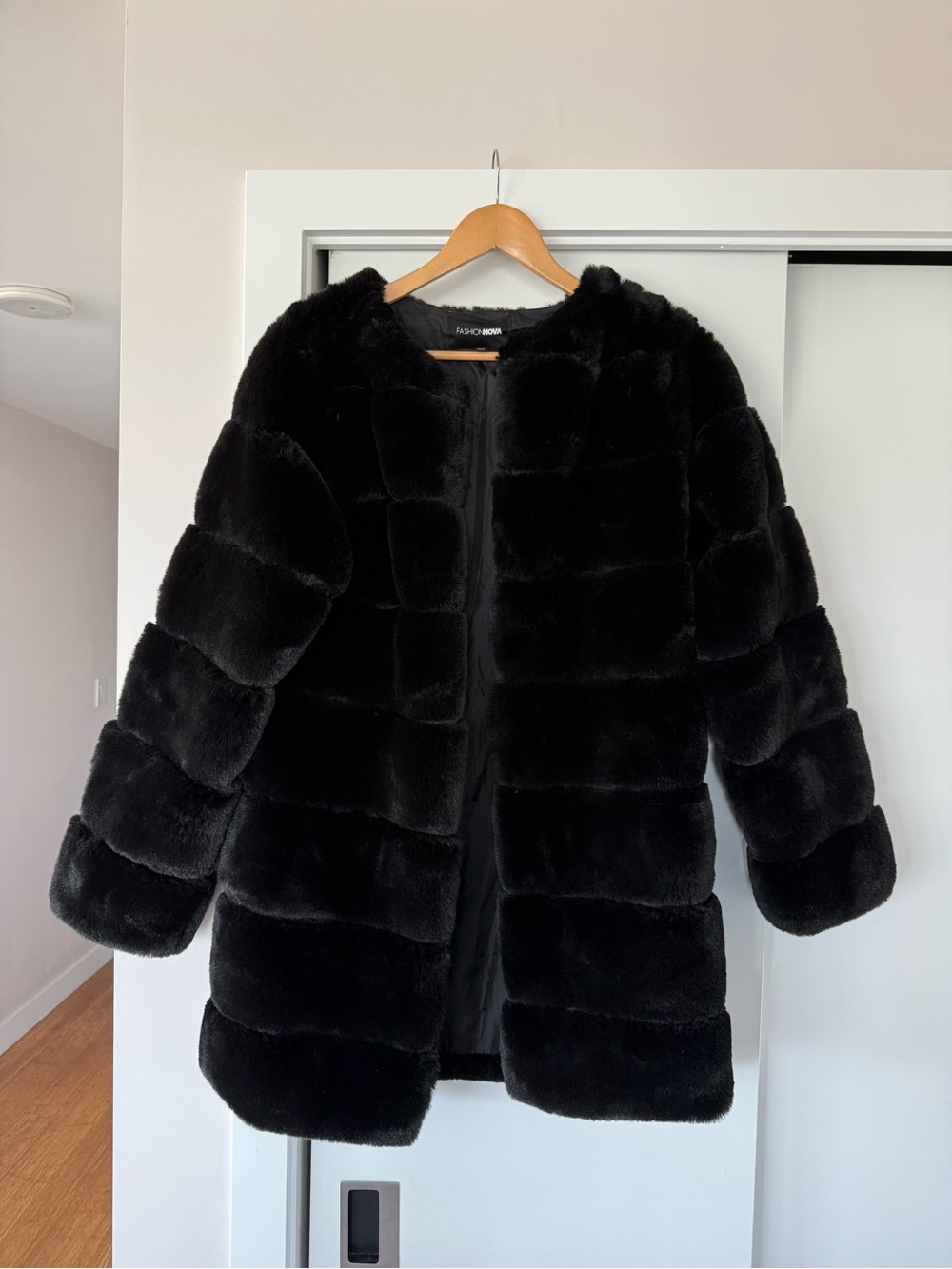 Fashion Nova Black Plush Teddy Coat